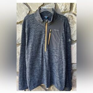 Eddie Bauer 1/4 Zip Mens Fleece Sweater Size TXL Knit Fleece Lined Excellent‎